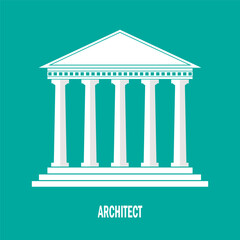 Fototapeta premium Architecture greek building symbol. ancient monument icon. University Icon. Bank Icon.