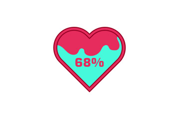 Heart Shaped Progress Bar Sticker Design