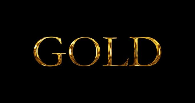
Cinematic title opener intro outro GOLD text typographic lettering animation in 4K.Glowing glittering illuminating gold metallic luxury ornament text overlay effect in black minimalistic simplicity.
