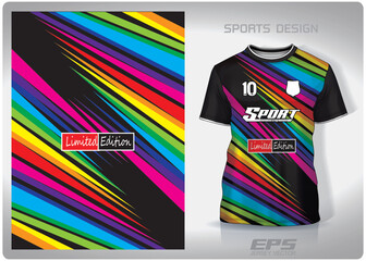 Vector sports shirt background image.rainbow light pattern design, illustration, textile background for sports t-shirt, football jersey shirt.eps