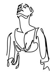 hand drawn one line art illustration woman face continuous line drawing