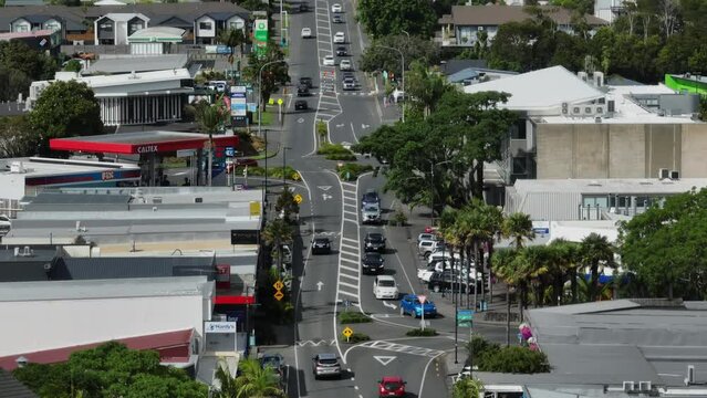 Aerial: The town of KeriKeri, Northland, New Zealand. 6 January 2024
