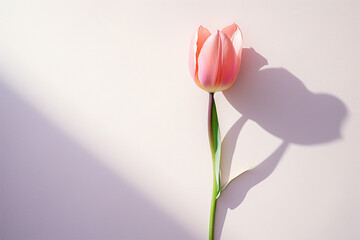 pink tulips on a plain background