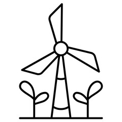 Wind turbine - outline icon