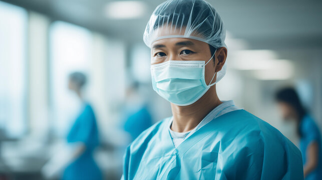 Portrait of surgeon at work in the operating room