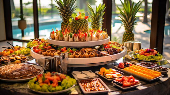 dubai summer breakfast at the hotel. breakfast menu