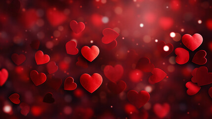 Beautiful festive background with small red hearts