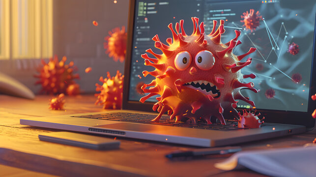 funny computer virus background