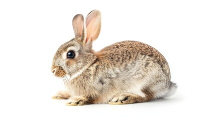 Fototapeta premium A rabbit against white background