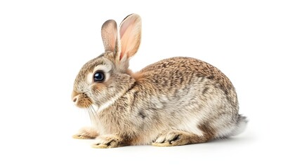 A rabbit against white background