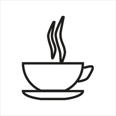 coffe glass vector icon line template