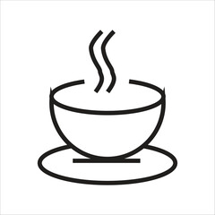 coffe glass vector icon line template