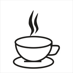 coffe glass vector icon line template
