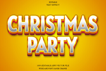 Naklejka na ściany i meble Christmas Party Editable Text Effect Emboss Gradient Style