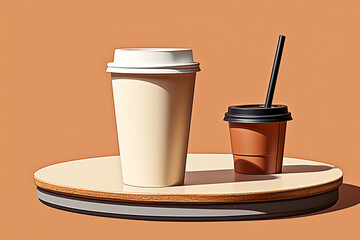 Minimalist drawing of a coffee cup on a desk, symbolizing work routine.