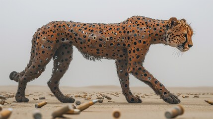 Ammunition Cheetah in Desert