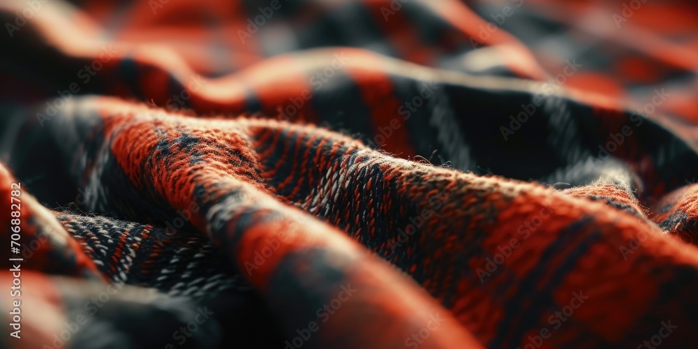 Aufkleber A close up view of a red and black blanket. This versatile image can be used in various contexts