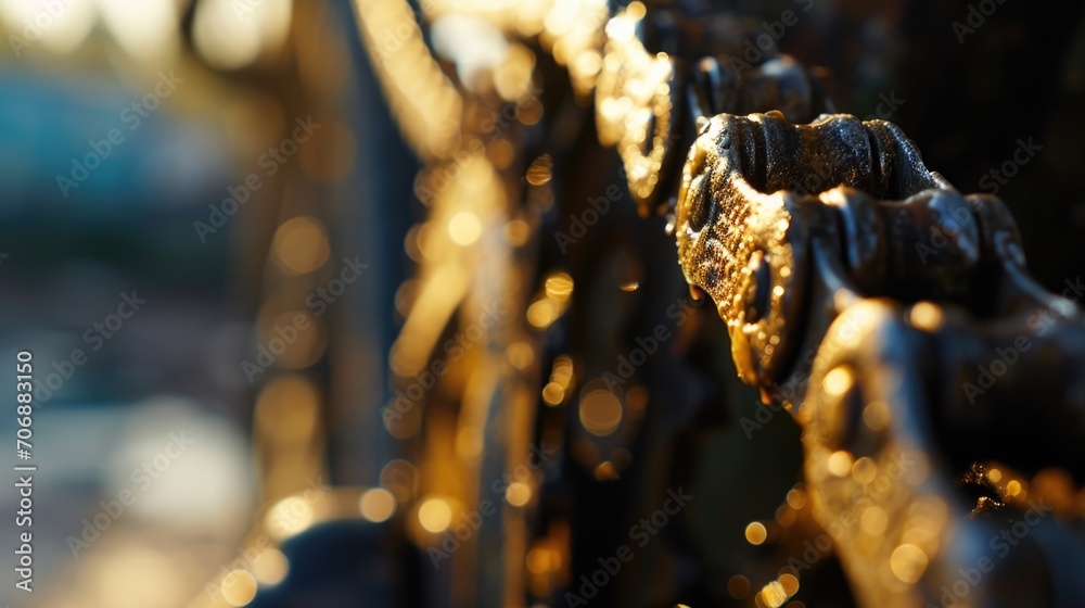 Poster A detailed view of a chain link fence. This versatile image can be used to represent security, boundaries, or even confinement.
