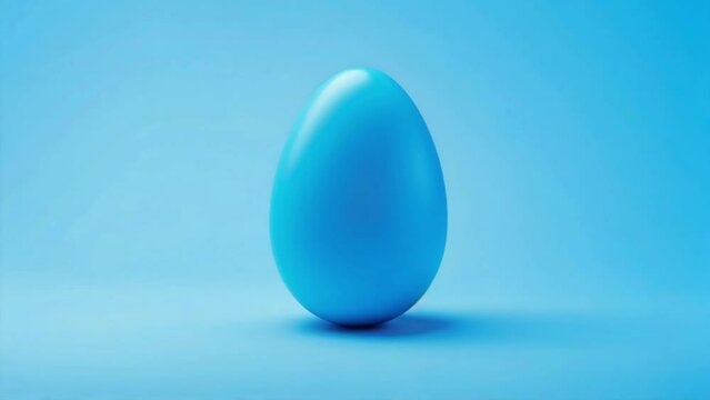 Creative easter egg on blue background, motion