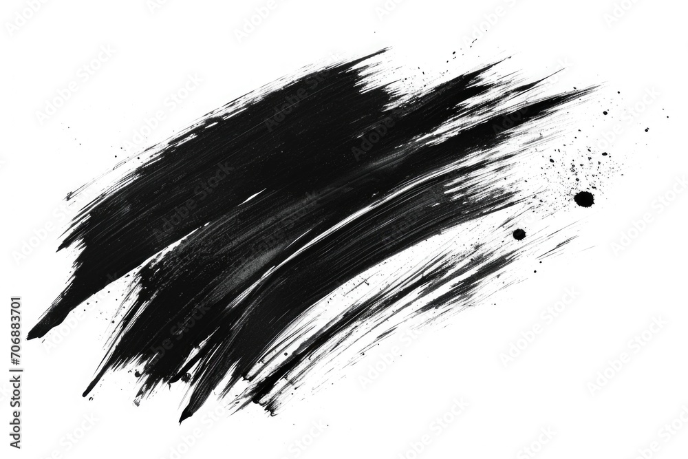 Poster A simple black brush stroke on a clean white background. Perfect for graphic design projects or adding artistic elements to any design