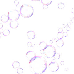 Soap bubble effect in the air