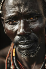 studio portrait of tribal man