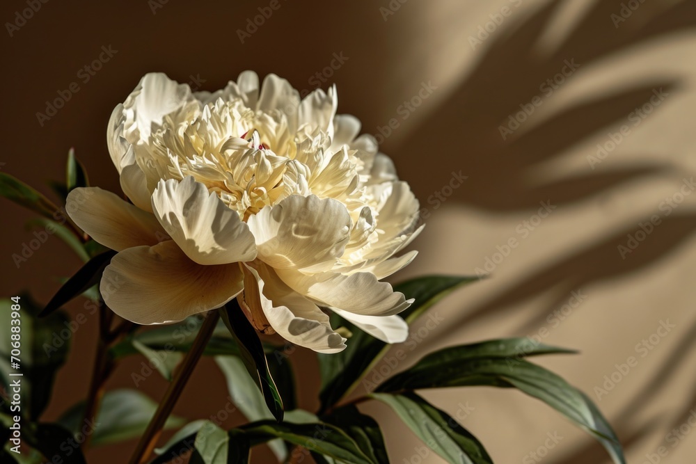 Poster a detailed view of a flower in a vase. suitable for various uses
