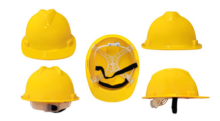 Set of construction helmets from different perspectives PNG transparent - obrazy, fototapety, plakaty