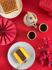 three layer cake or lapis surabaya in cny concept