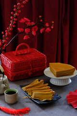 thousand layer cake or lapis legit in chinese new year concept