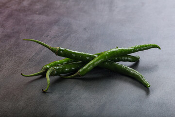 Hot and spicy green chili pepper