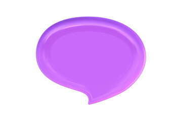 3d speech balloon for text. Cloud for message talk. Speak dialog box. 3d vector render.