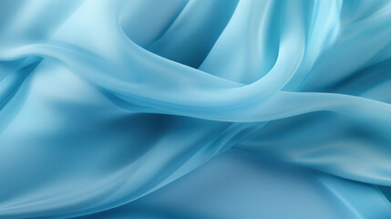 Obraz premium Smooth and silky blue satin fabric draped elegantly with soft folds, showcasing the material's luxurious sheen.