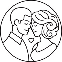 romantic couple line icon,  love concept