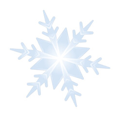 シンプルな雪の結晶のイラスト 白バック 透過背景