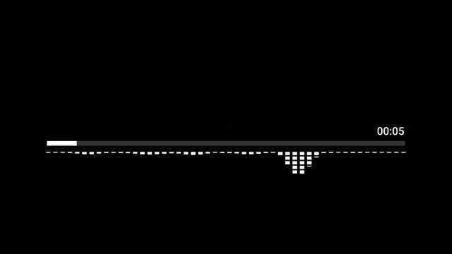 Music player bar with audio reactor, Music timeline bar moving as song media playing, Audio music timeline bar moving with track, Audio spectrum, Audio visualizer