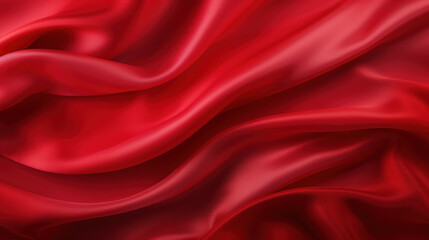 Obraz premium Close-up of a luxurious red satin fabric with elegant folds, conveying a sense of richness and opulence.