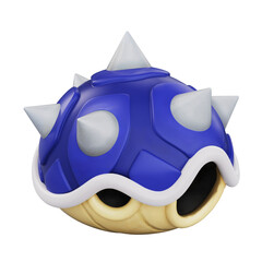 Turtle shell 3D illustration, video game enemy