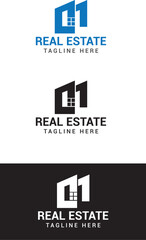 Real estate logo blue