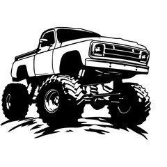 Monster truck silhouette Vector illustration