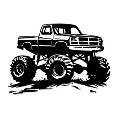 Monster truck silhouette Vector illustration