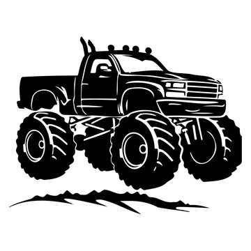 Monster truck silhouette Vector illustration