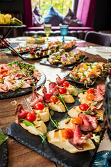 catering food on the wedding table
