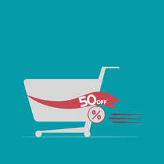 Businessman, online shopping, e-commerce, sales, ordering and shipping.Vector for graphics and web design.price tag online shopping Cash discount coupon for future use promotions, special offers