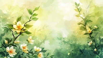 vector watercolor spring background 