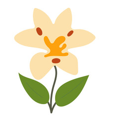 Decorative flower. Floral plant element for beautiful design. Simple form. Vector drawing.
