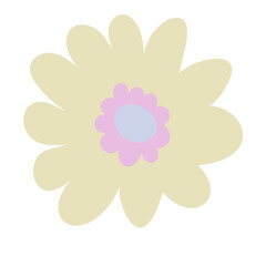 Flat flower bud element for beautiful design. Simple form. Vector drawing.