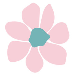 Flat flower bud element for beautiful design. Simple form. Vector drawing.