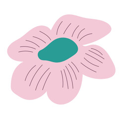 Obraz premium Flat flower bud element for beautiful design. Simple form. Vector drawing.