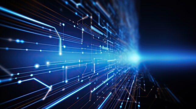 blue eye cyber security concept background,circuit board future technology, abstract high speed digital internet
